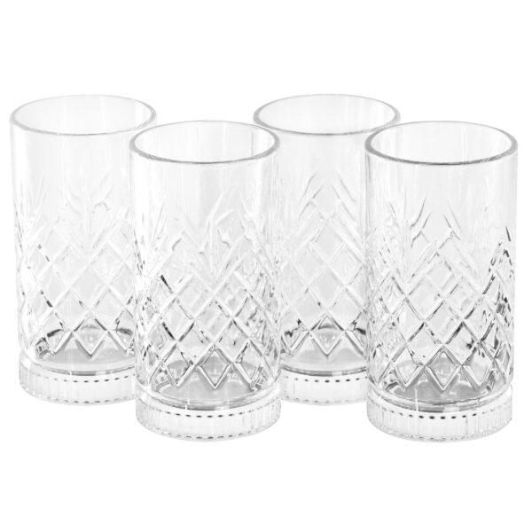 Affordable Gibson Home 4 Piece 16 Ounce Diamond Embossed Glass Tumbler Set  for Sale  Get the Best Price Online | Offy Store