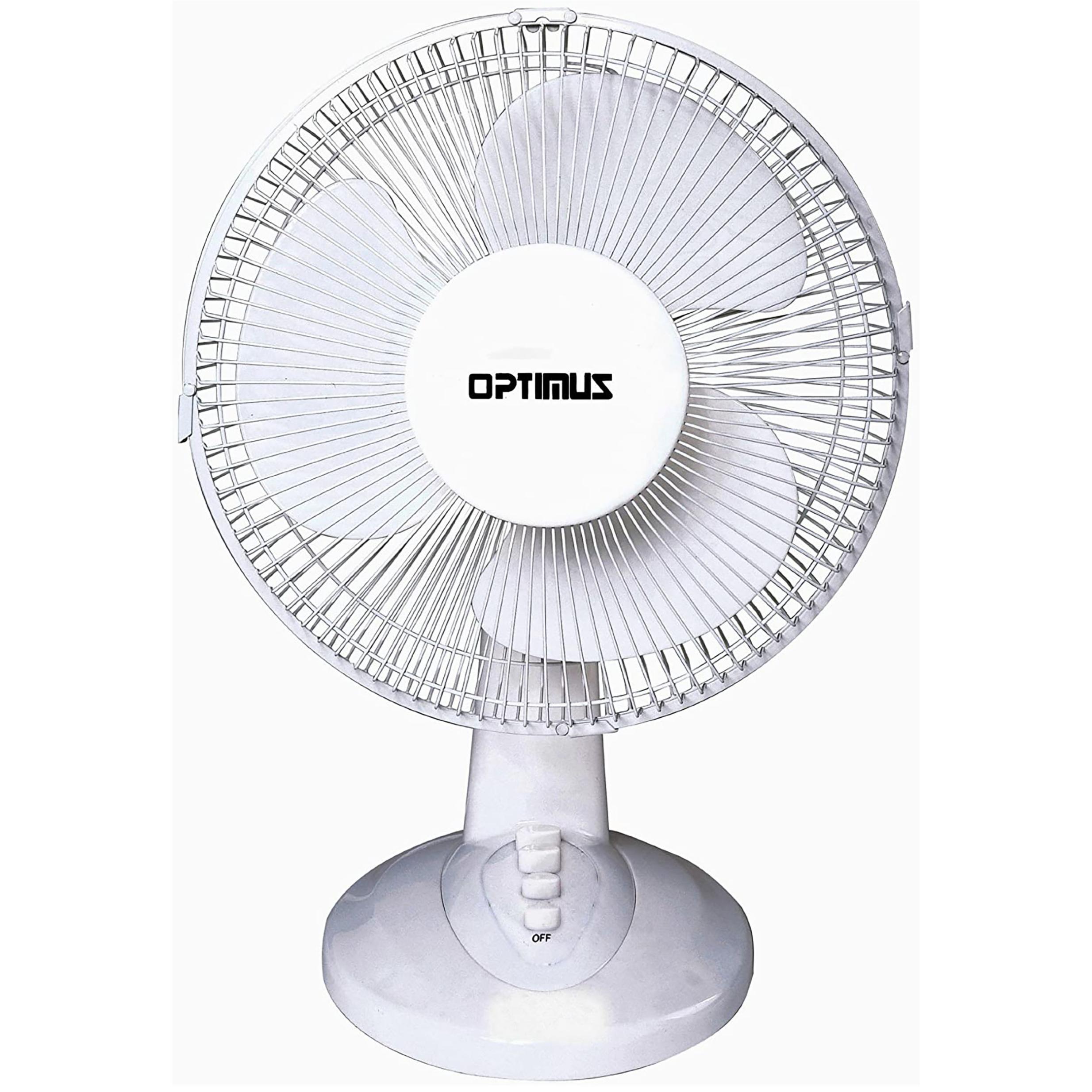 Affordable Optimus 12" Oscillating Table Fan in White for Sale – Get ...