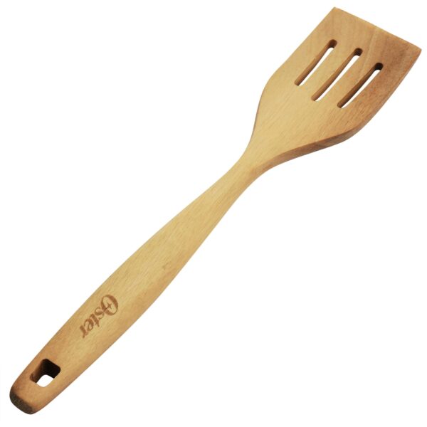 Oster - Acacia Wood Slotted Turner Cooking Utensil - Brown - Thumbnail 3