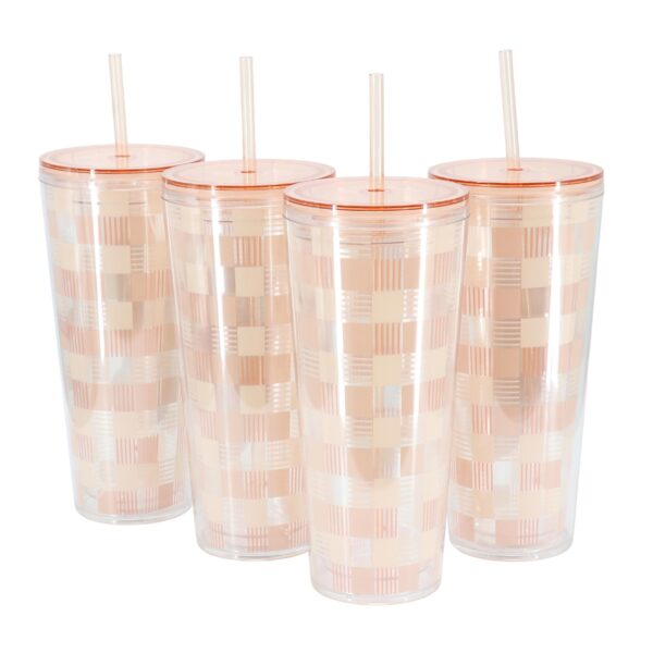 Affordable Mr. Coffee Modern Euphoria 4 Piece 23 Ounce Plastic Tumbler with  Straw and Lid Set in Pink for Sale  Get the Best Price Online | Offy Store