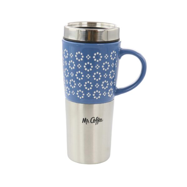 Affordable Mr. Coffee Travertine 16 Ounce Stoneware and Stainless Steel Travel  Mug With Lid in Blue for Sale  Get the Best Price Online | Offy Store